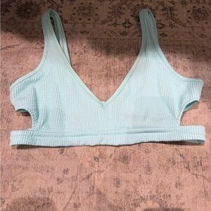 aerie Scoop bikini top in Light Aqua
